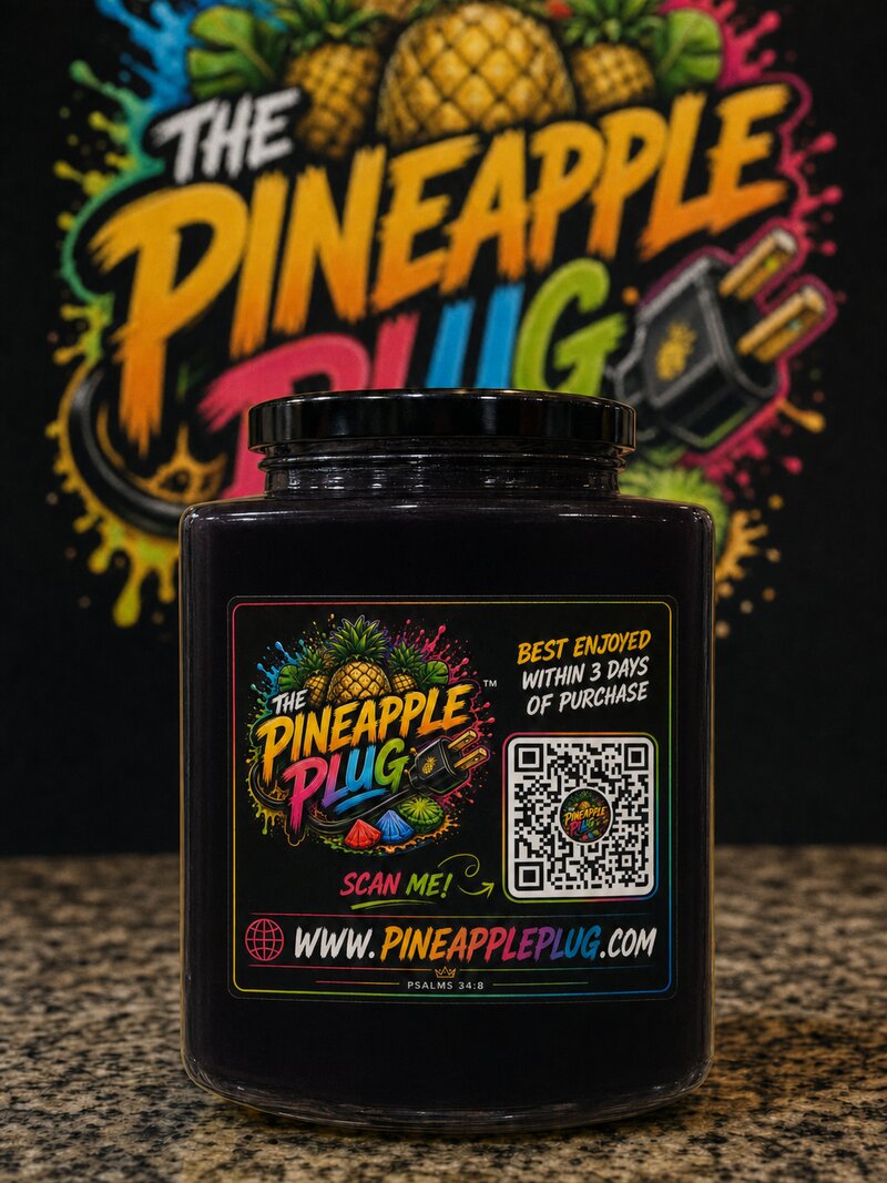 Grape flavored pineapples jar